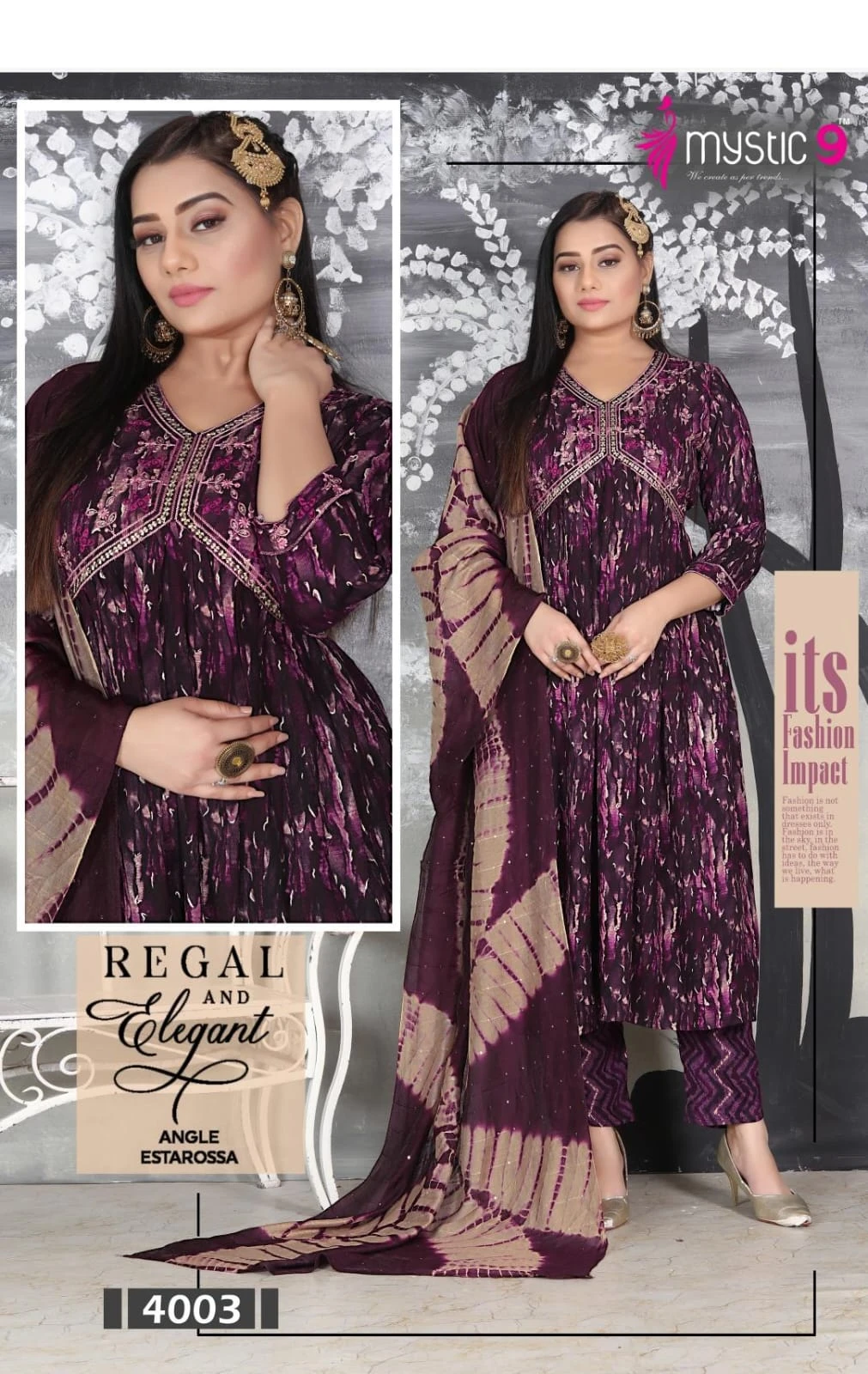 Mystic 9 Pooja Vol 4 Heavy Foil Print Wholesale Readymade Salwar Suit Catalog — Wholesale Salwar Suits, MPA wholesale from Surat — view 5